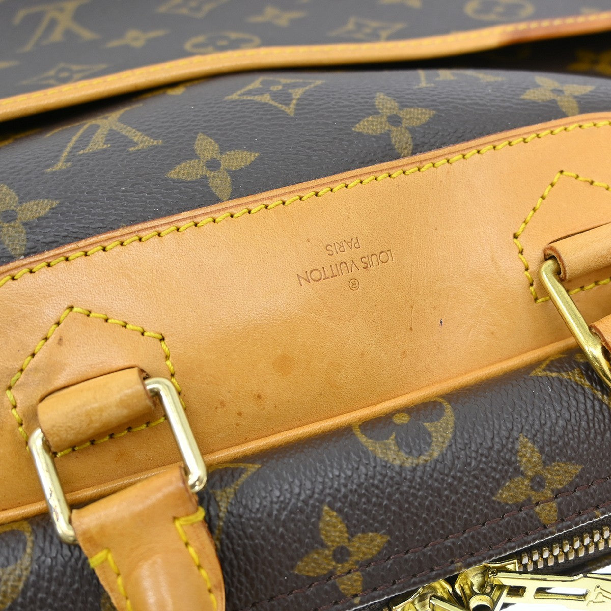 Louis Vuitton Deauville Handbag Monogram Canvas Brown Canvas Handbag (Pre-Owned)