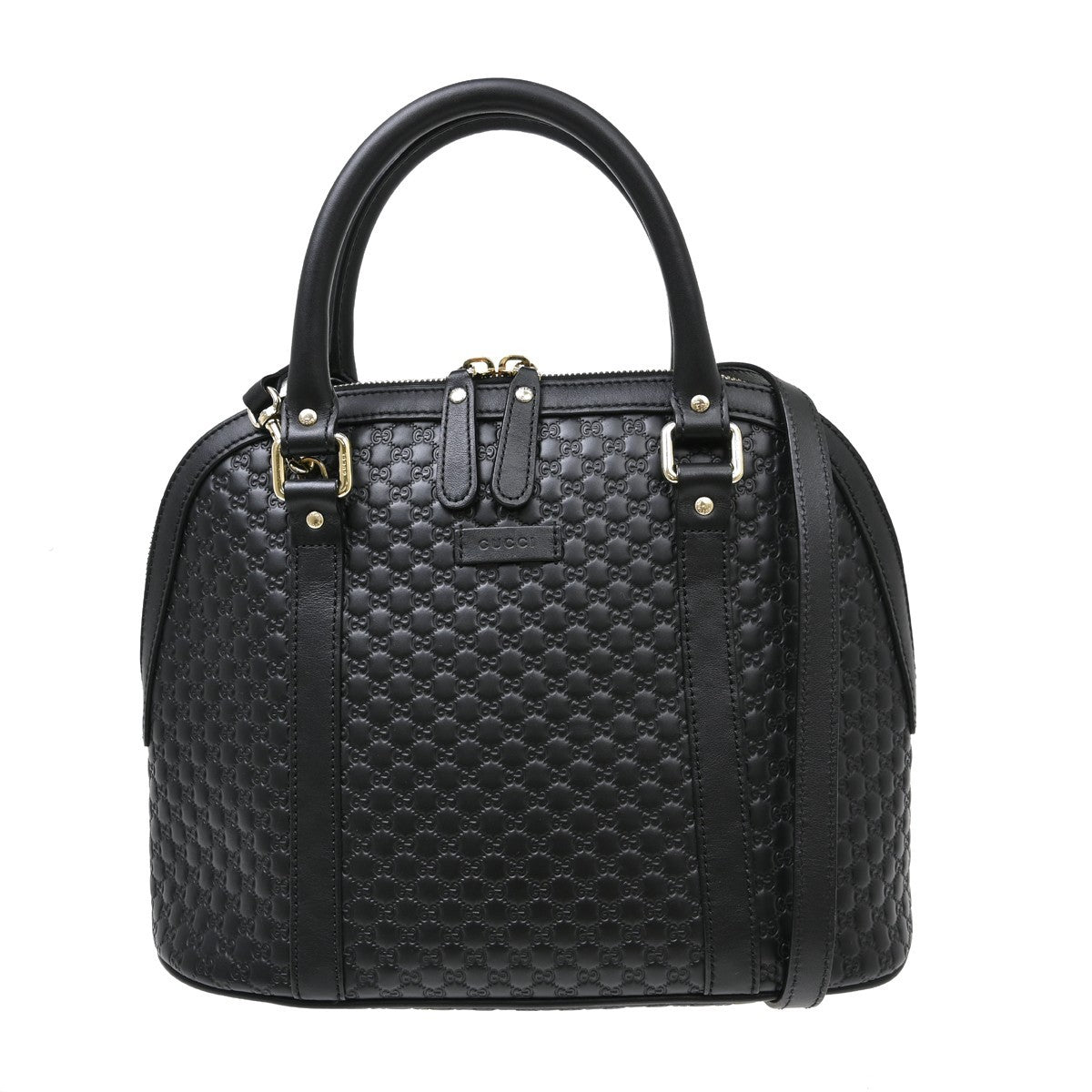 Gucci Convertible Dome Satchel Microguccissima Leather Black Leather Handbag (Pre-Owned)