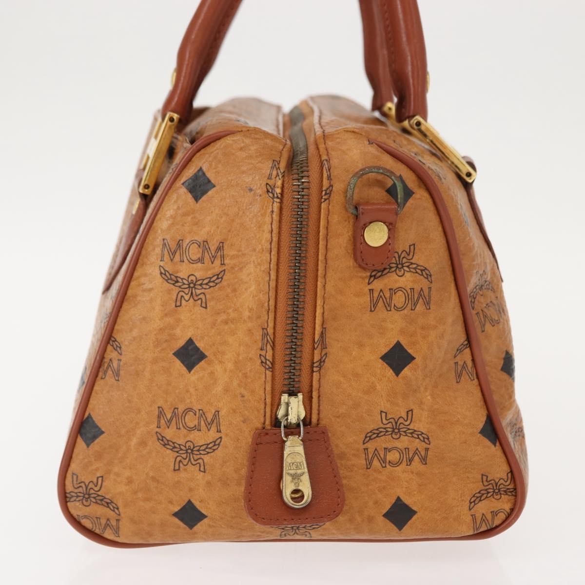 MCM Visetos Logogramme Handbag Canvas And Leather Brown Pvc Handbag (Pre-Owned)