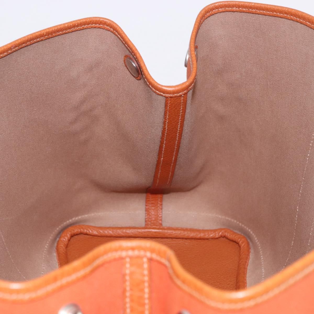 Hermes Garden Party Tote Toile And Leather Orange Canvas Tote Bag Bag (Pre-Owned)