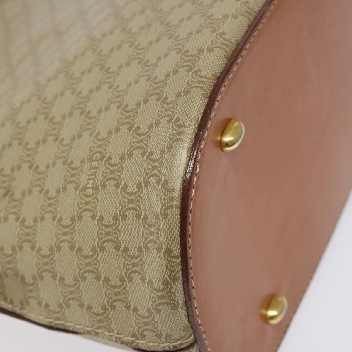 Celine Vintage Macadam Handbag Canvas And Leather Beige Canvas Handbag (Pre-Owned)