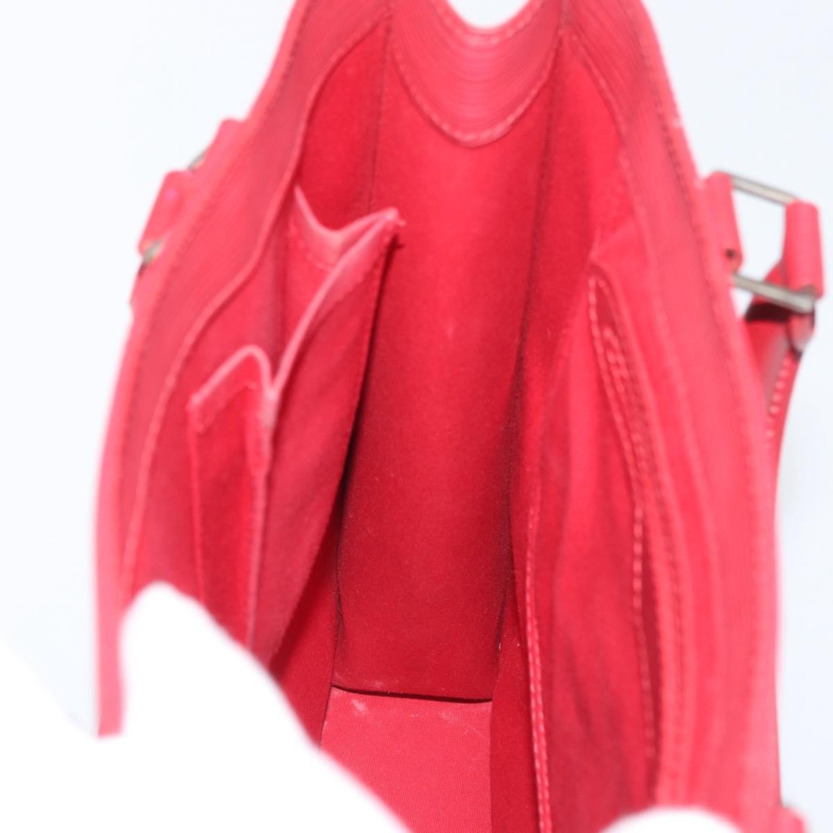 Louis Vuitton Sac Plat Bag Epi Leather Red Leather Tote Bag Bag (Pre-Owned)