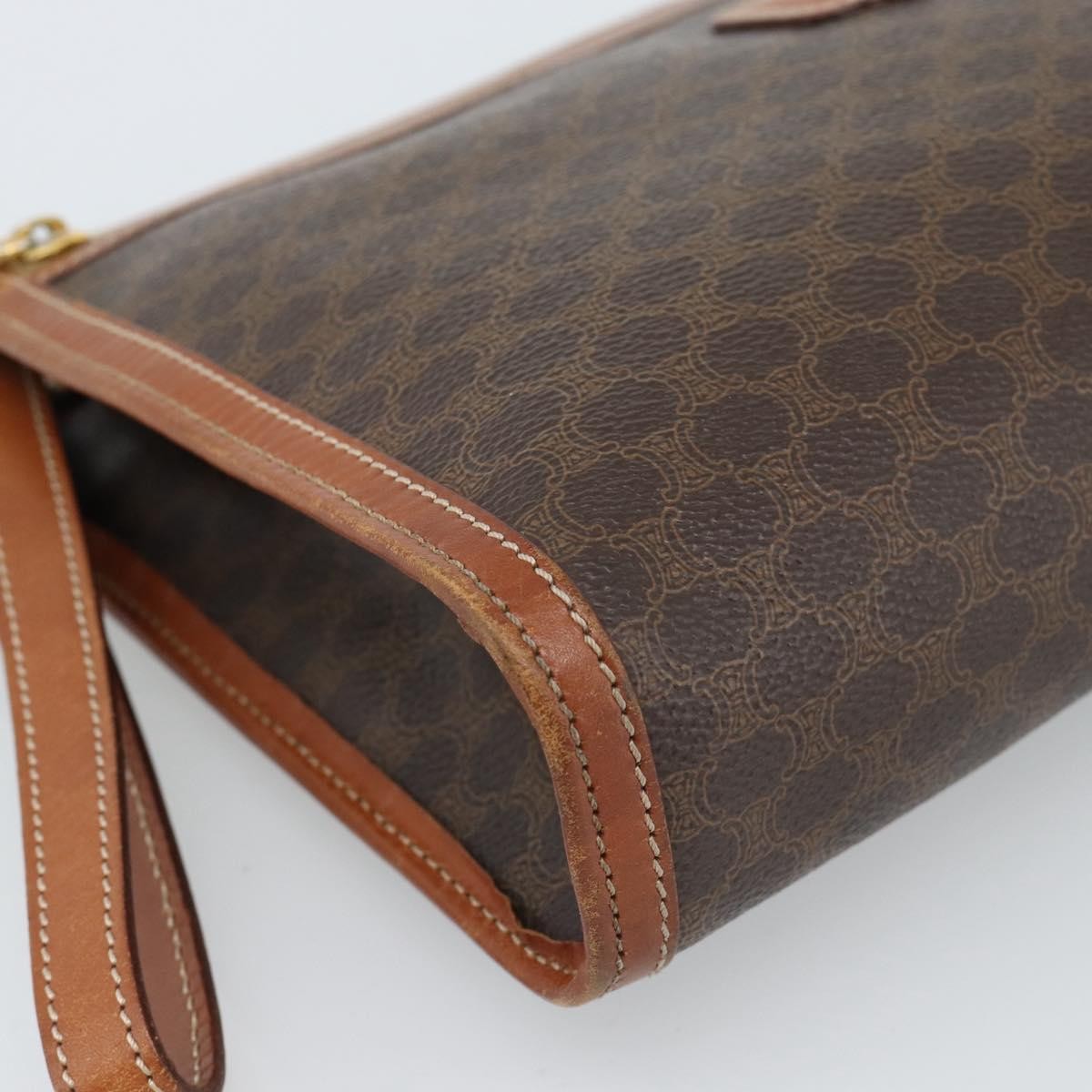 Celine Macadam Pochette Canvas Brown Canvas Clutche & Pouche Bag (Pre-Owned)
