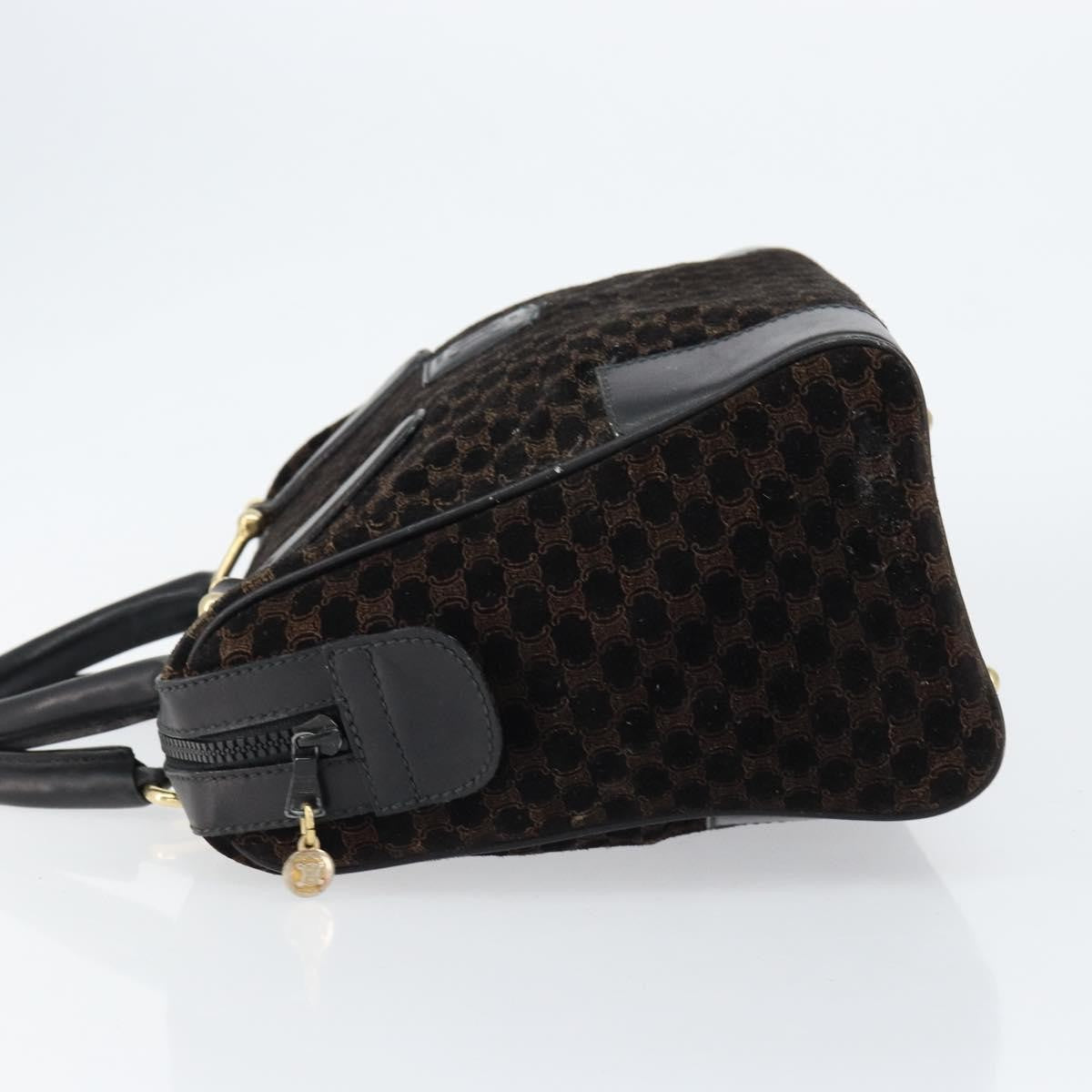 Celine Vintage Macadam Handbag C Macadam Suede Black Suede Handbag (Pre-Owned)