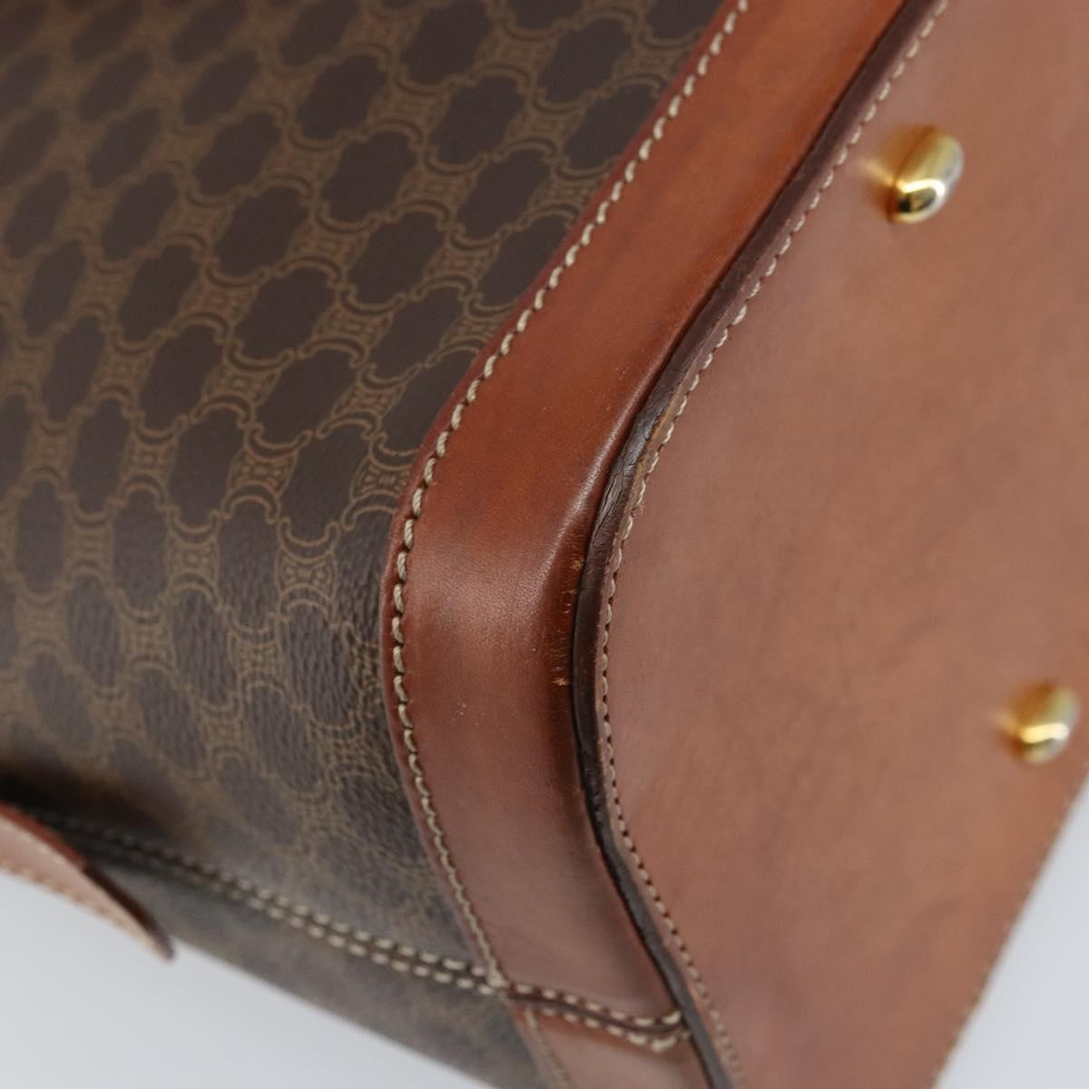 Celine Vintage Macadam Handbag Canvas And Leather Brown Canvas Handbag (Pre-Owned)