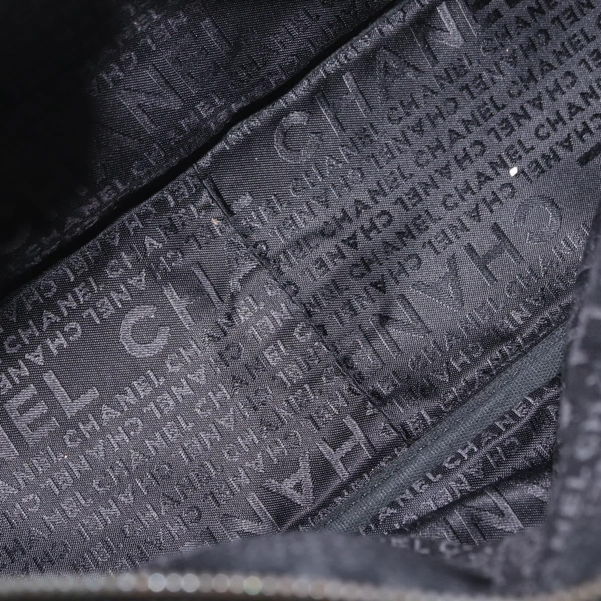 Chanel Square Stitch Boston Bag Quilted Nylon Black Nylon Travel Bag Bag (Pre-Owned)