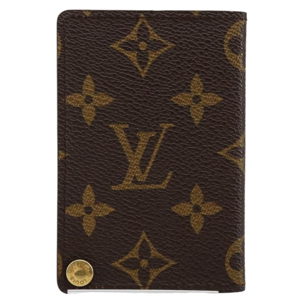 Louis Vuitton Porte Cartes Pression Card Case Monogram Canvas Brown Canvas Card Holders Accessory (Pre-Owned)