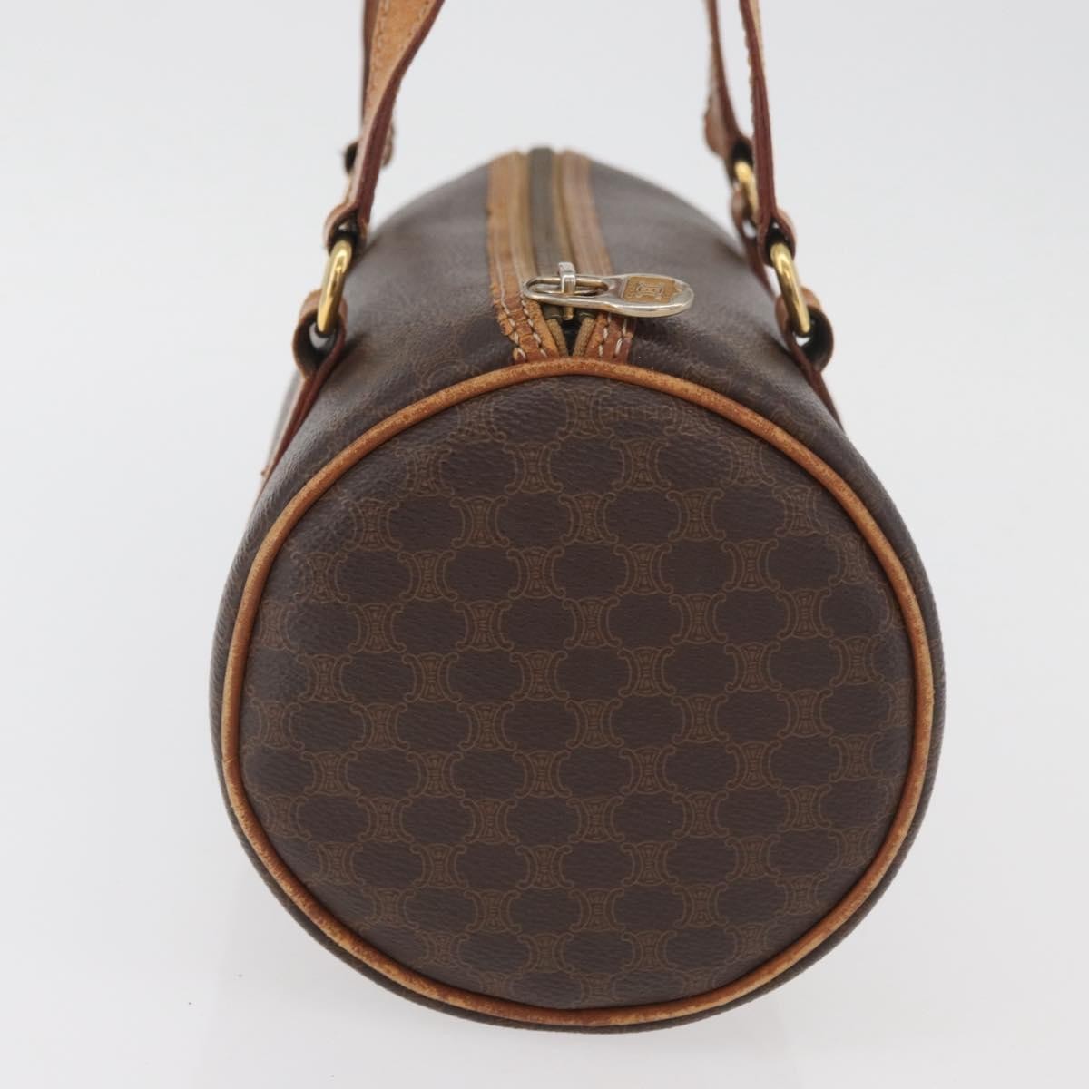 Celine Vintage Macadam Shoulder Bag Canvas And Leather Brown Canvas Shoulder Bag Bag (Pre-Owned)