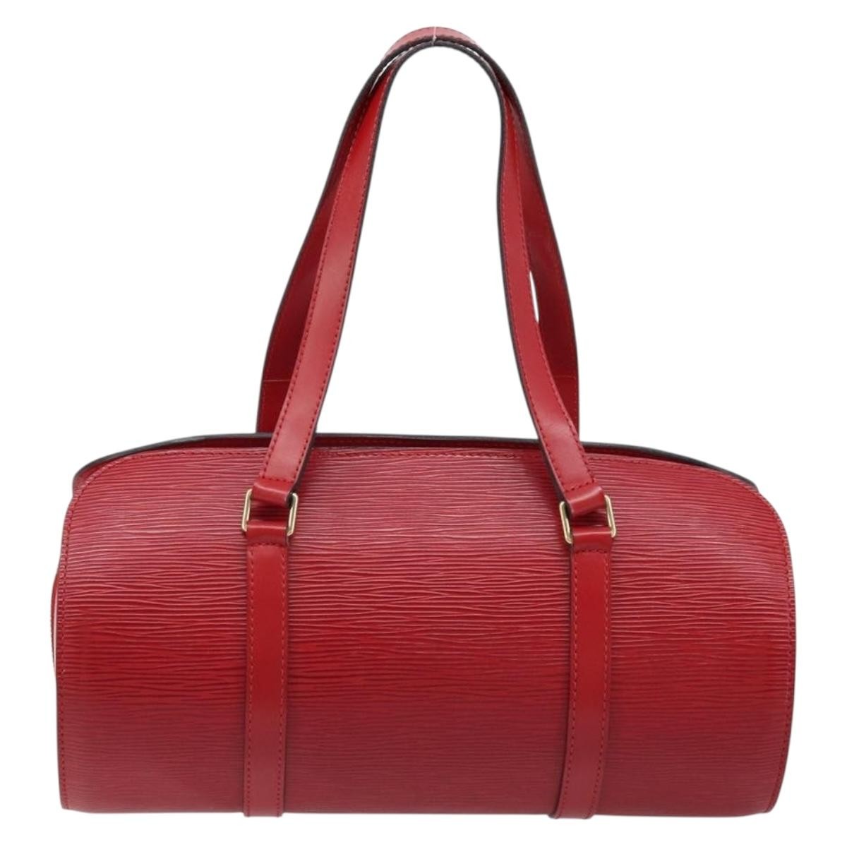 Louis Vuitton Soufflot Handbag Epi Leather Red Leather Handbag (Pre-Owned)