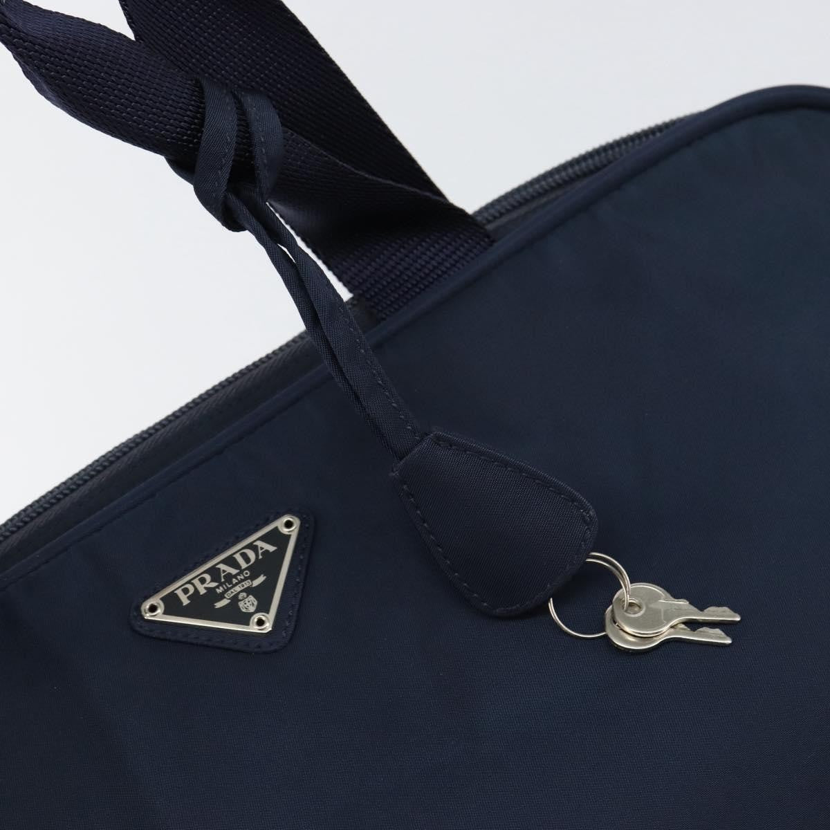 Prada Zip Around Tote Tessuto Navy Nylon Handbag (Pre-Owned)