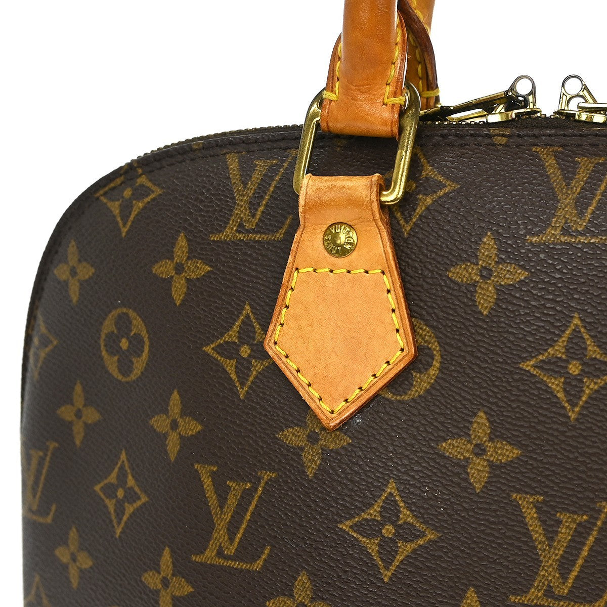 Louis Vuitton Alma Handbag Monogram Canvas Brown Canvas Handbag (Pre-Owned)