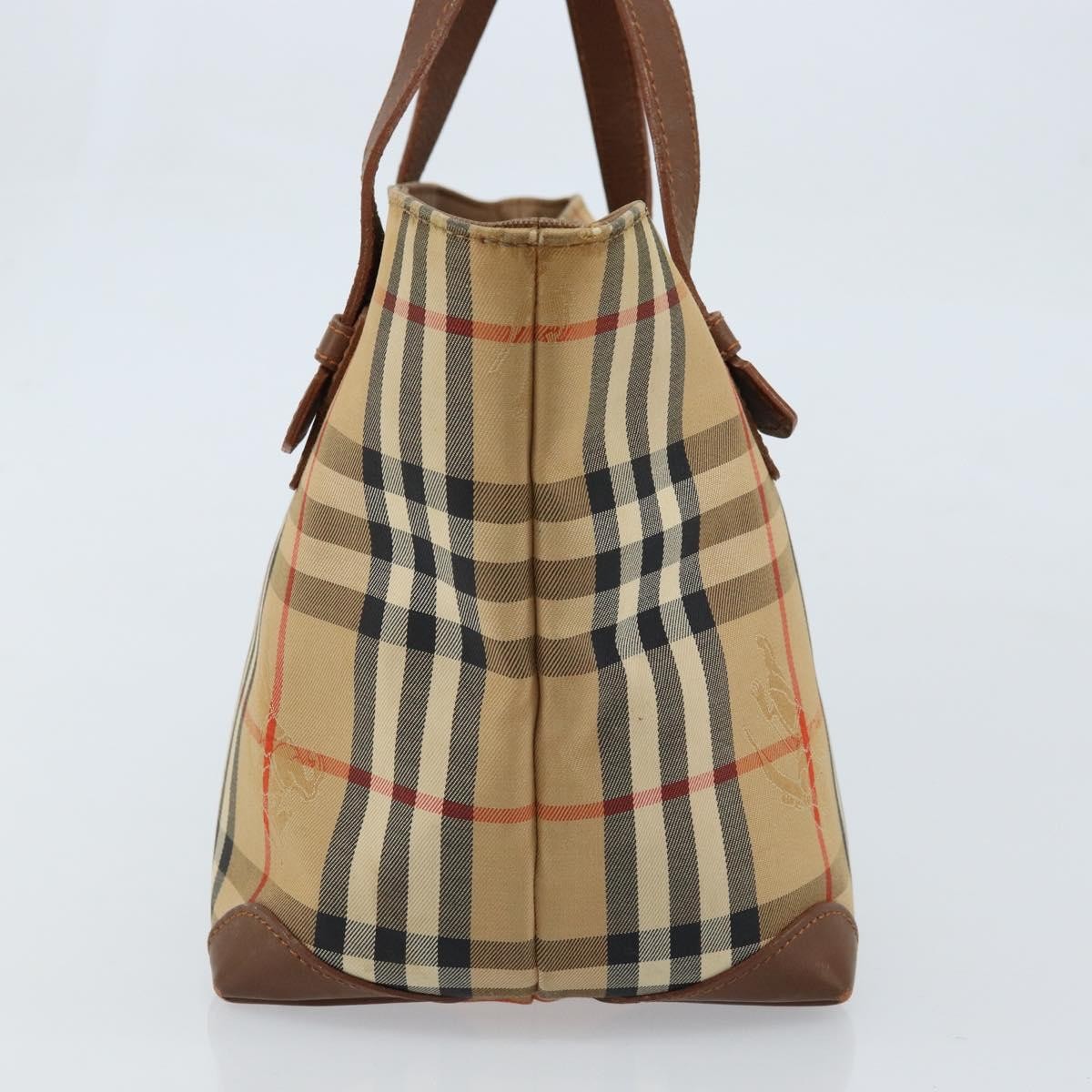 Burberry Nova Check Tote Canvas Check Pattern Beige Canvas Tote Bag Bag (Pre-Owned)