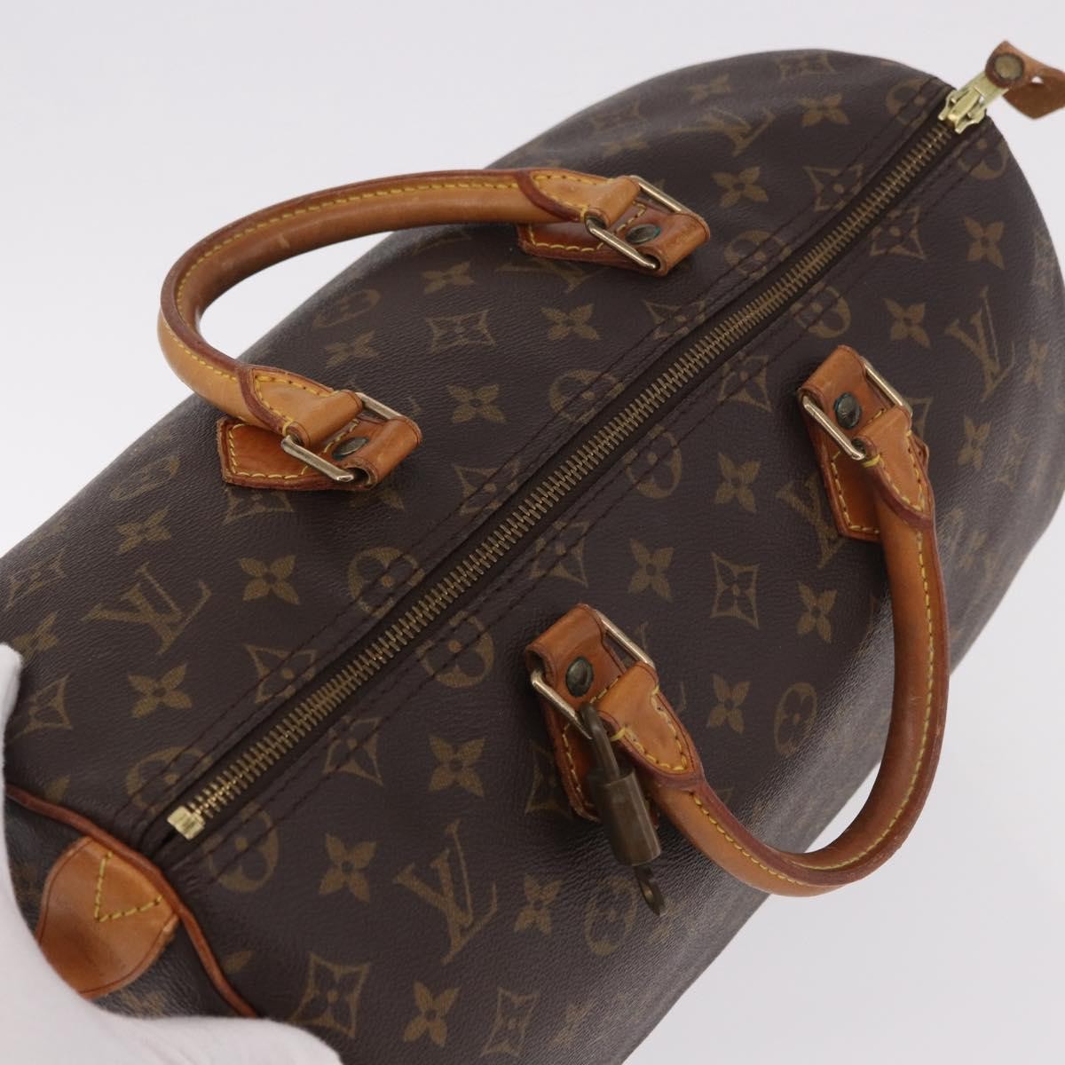Louis Vuitton Speedy Handbag Monogram Canvas Brown Canvas Handbag (Pre-Owned)