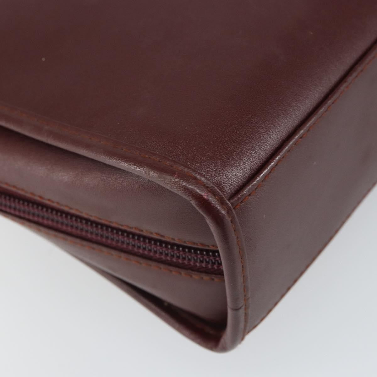 Cartier Must De Cartier Clutch Bag Leather Burgundy Leather Clutche & Pouche Bag (Pre-Owned)