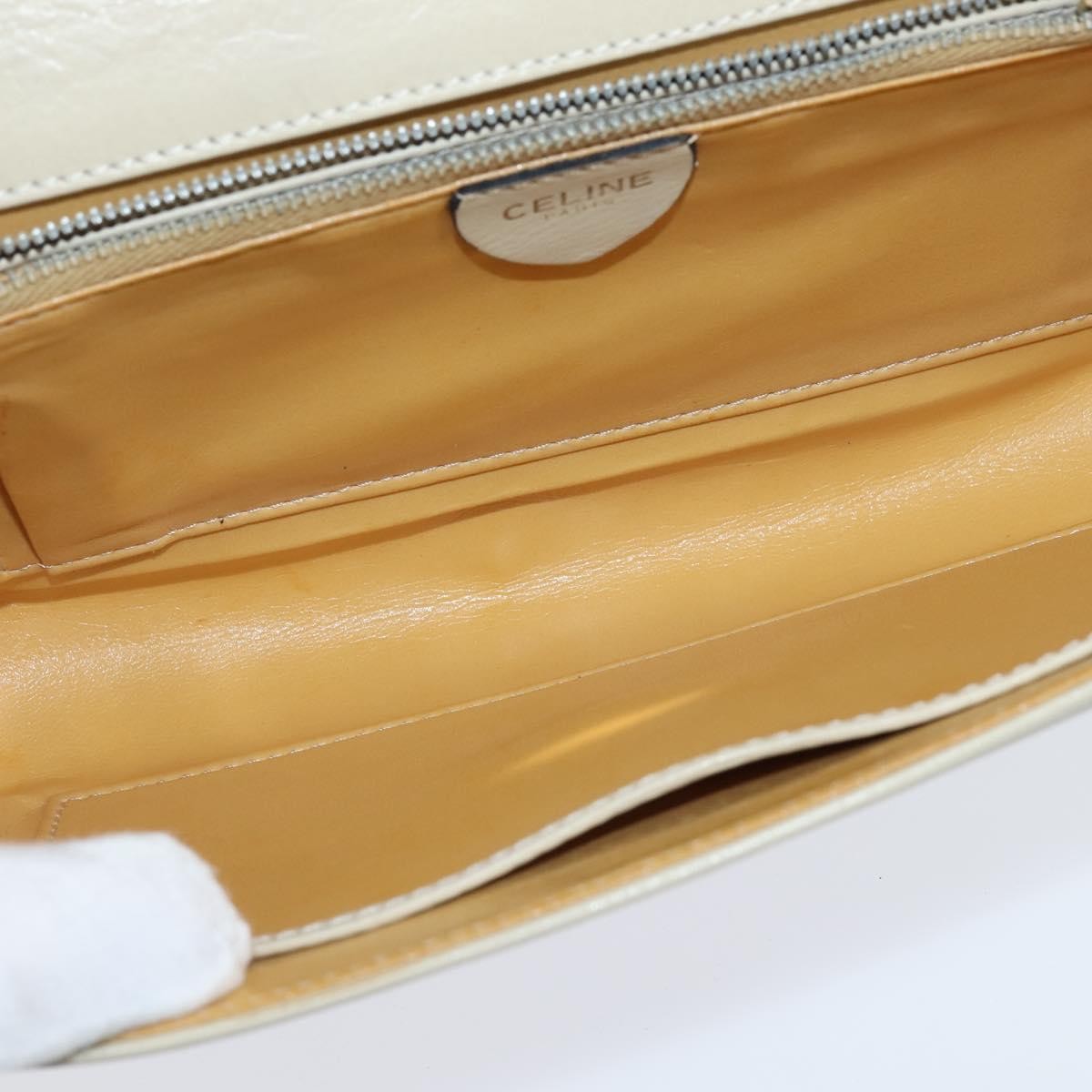 Celine Flap Shoulder Bag Leather Beige Leather Shoulder Bag Bag (Pre-Owned)