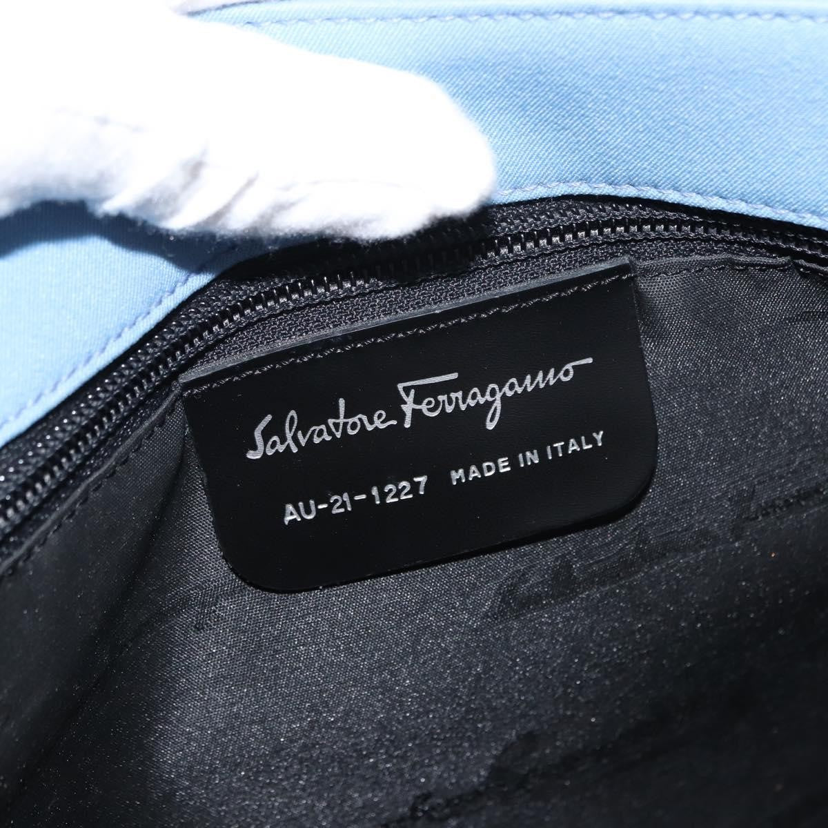 Salvatore Ferragamo Vala Tote Canvas Blue Canvas Tote Bag Bag (Pre-Owned)