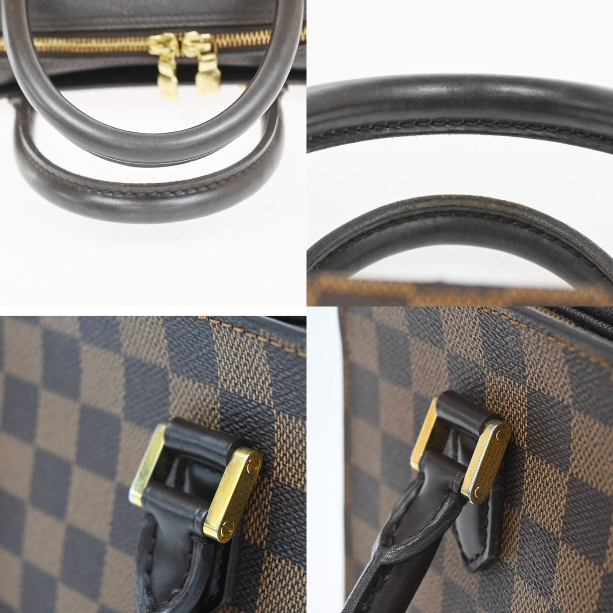 Louis Vuitton Triana Bag Damier Brown Leather Handbag (Pre-Owned)
