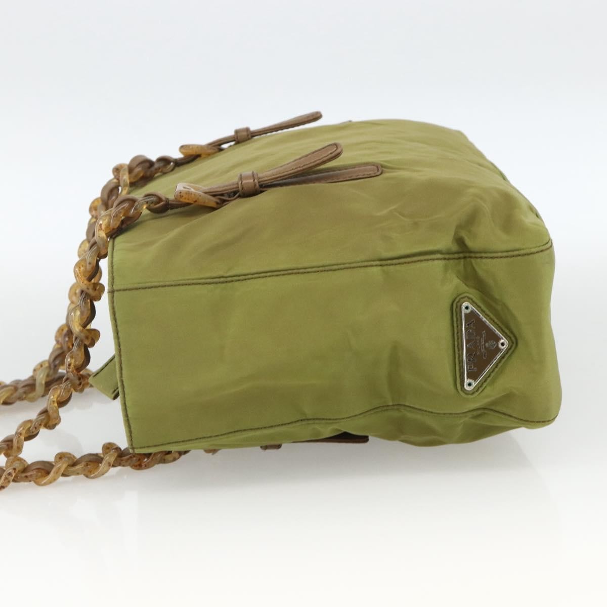 Prada Vintage Tote Tessuto Khaki Nylon Tote Bag Bag (Pre-Owned)
