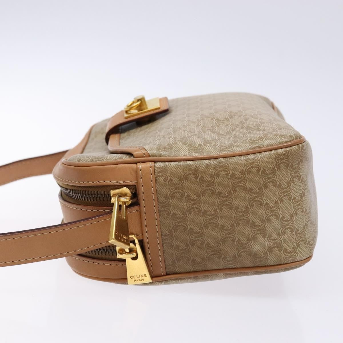 Celine Vintage Macadam Shoulder Bag Canvas And Leather Beige Canvas Bag (Pre-Owned)