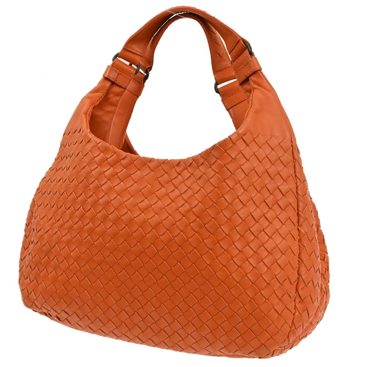 Bottega Veneta Campana Hobo Intrecciato Nappa Orange Leather Tote Bag Bag (Pre-Owned)