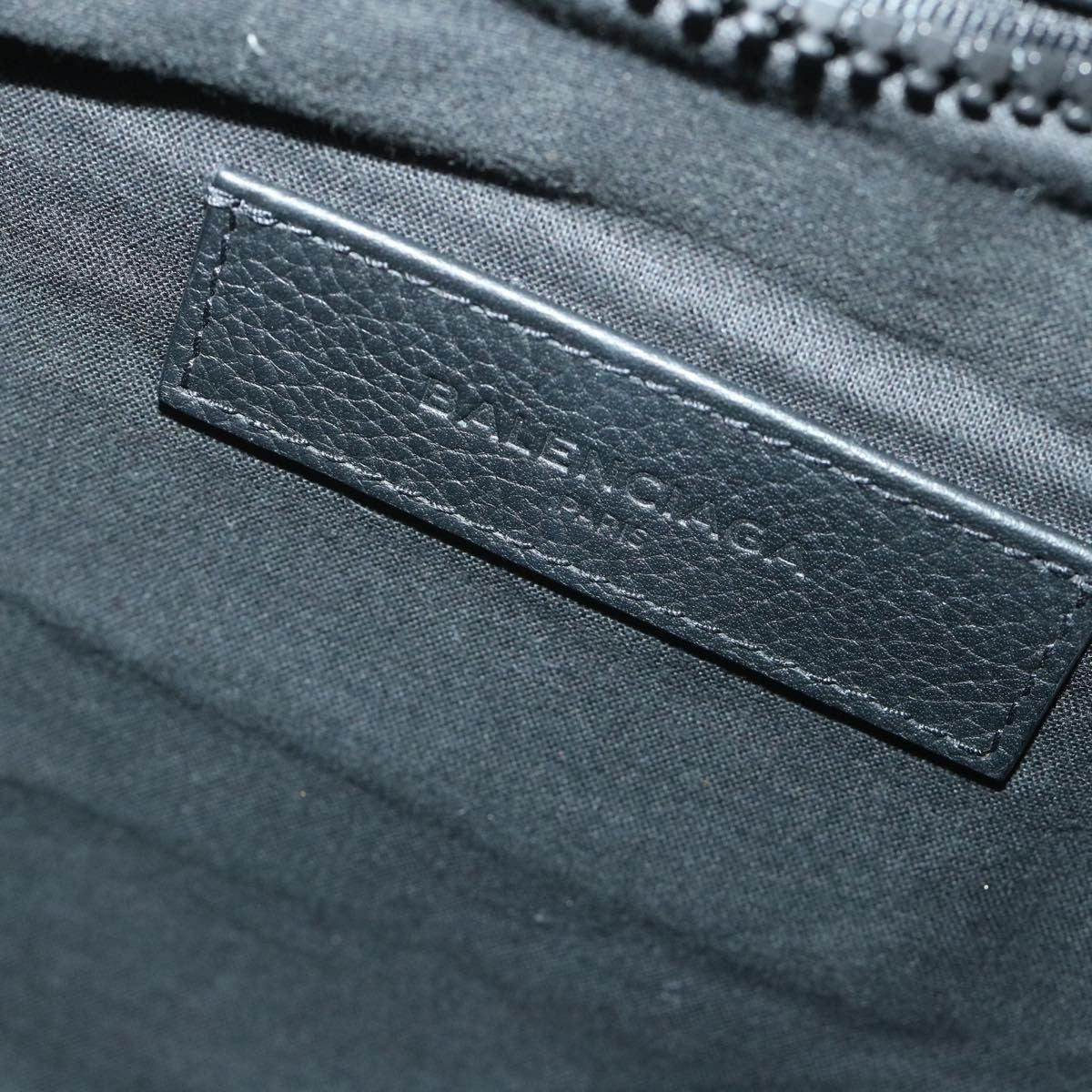 Balenciaga Vintage Pouch Leather Black Canvas Clutche & Pouche Bag (Pre-Owned)