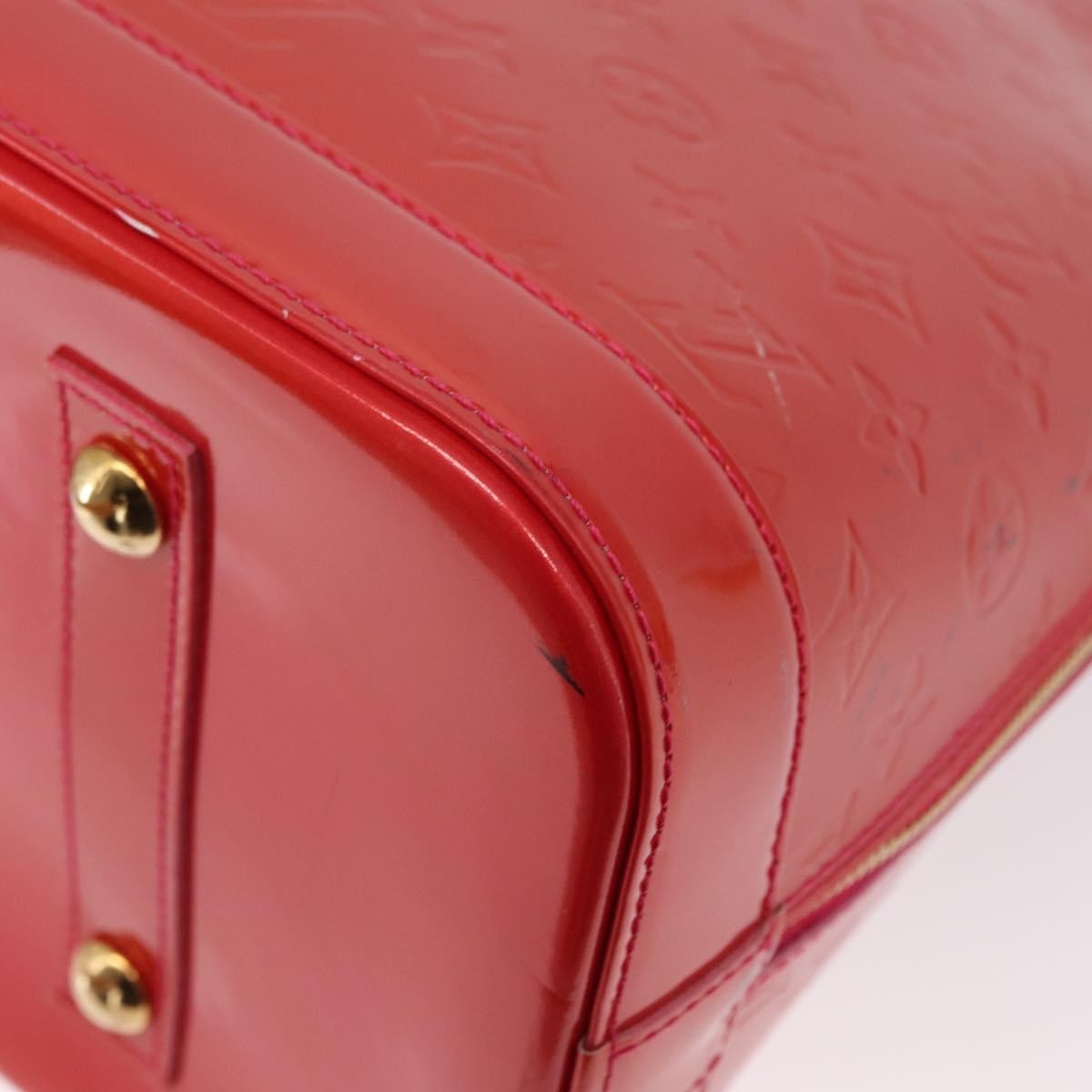 Louis Vuitton Alma Handbag Monogram Vernis Red Patent_Leather Handbag (Pre-Owned)