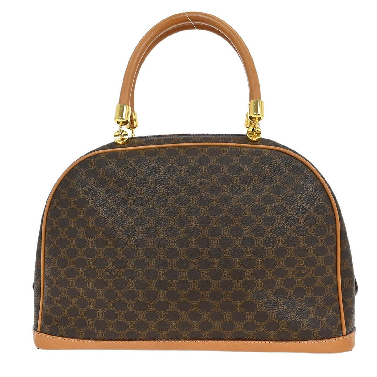 Celine C Macadam Handbag Canvas Brown Canvas Handbag (Pre-Owned)