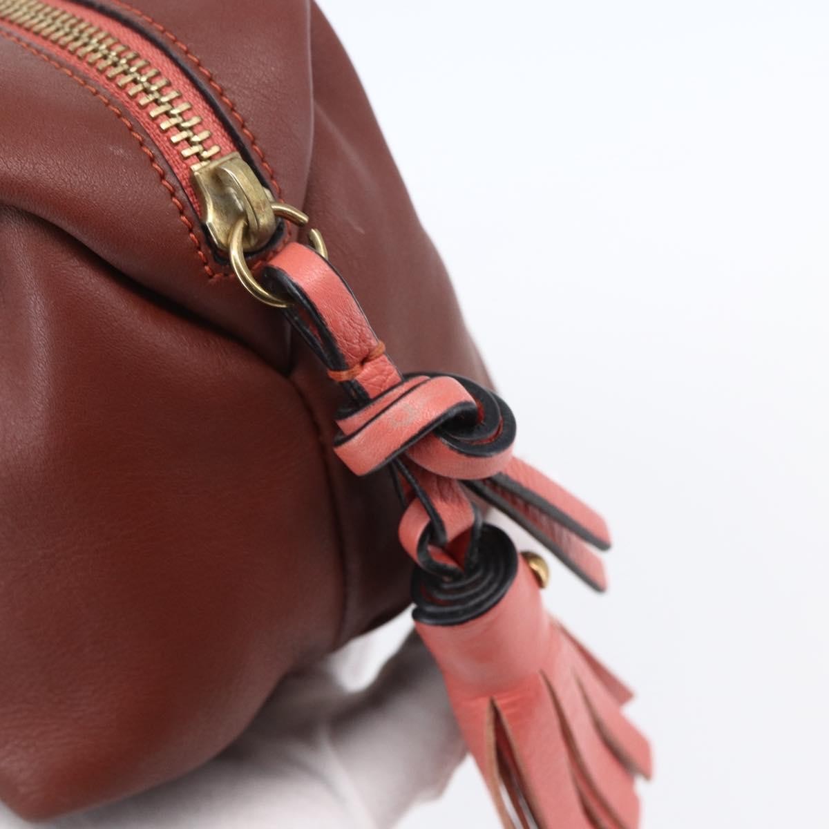 Chloe Zip Clutch Leather Brown Leather Clutche & Pouche Bag (Pre-Owned)