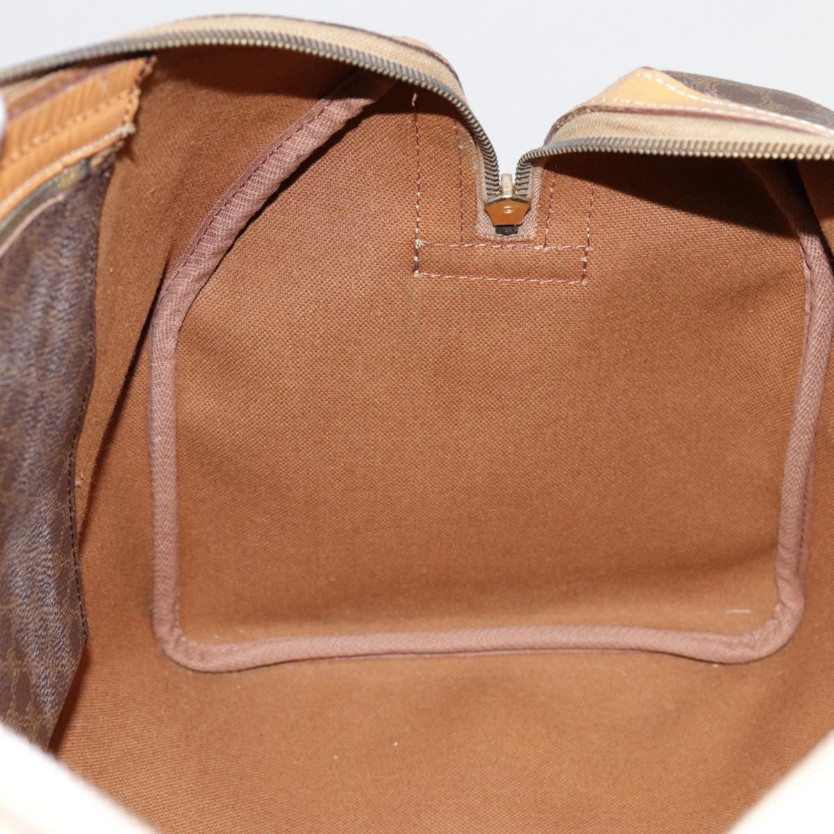 Celine Vintage Duffle Bag Macadam Coated Canvas Brown Canvas Travel Bag Bag (Pre-Owned)