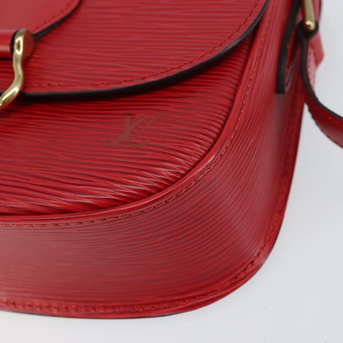 Louis Vuitton Saint Cloud Handbag Epi Leather Red Leather Shoulder Bag Bag (Pre-Owned)