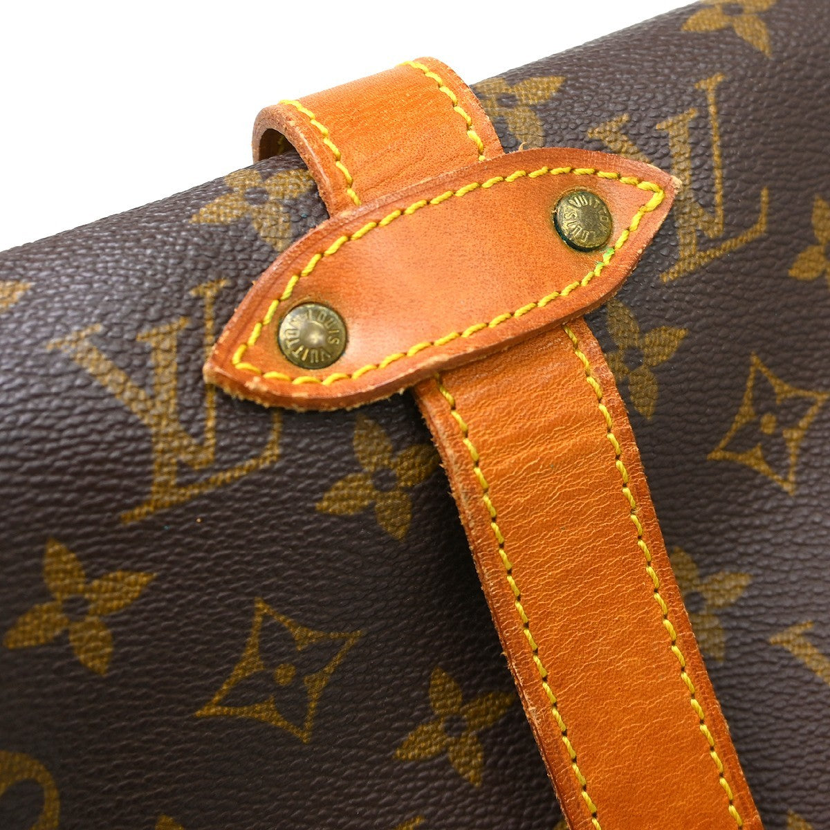 Louis Vuitton Saumur Handbag Monogram Canvas Brown Canvas Shoulder Bag Bag (Pre-Owned)