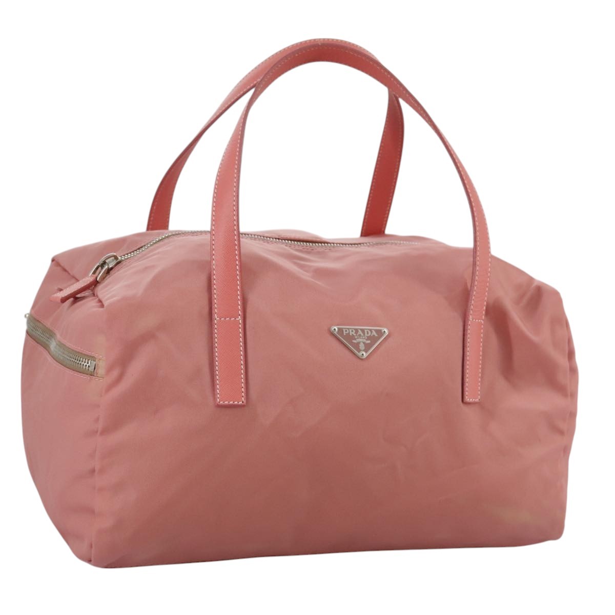 Prada Vintage Boston Bag Nylon Pink Nylon Travel Bag Bag (Pre-Owned)