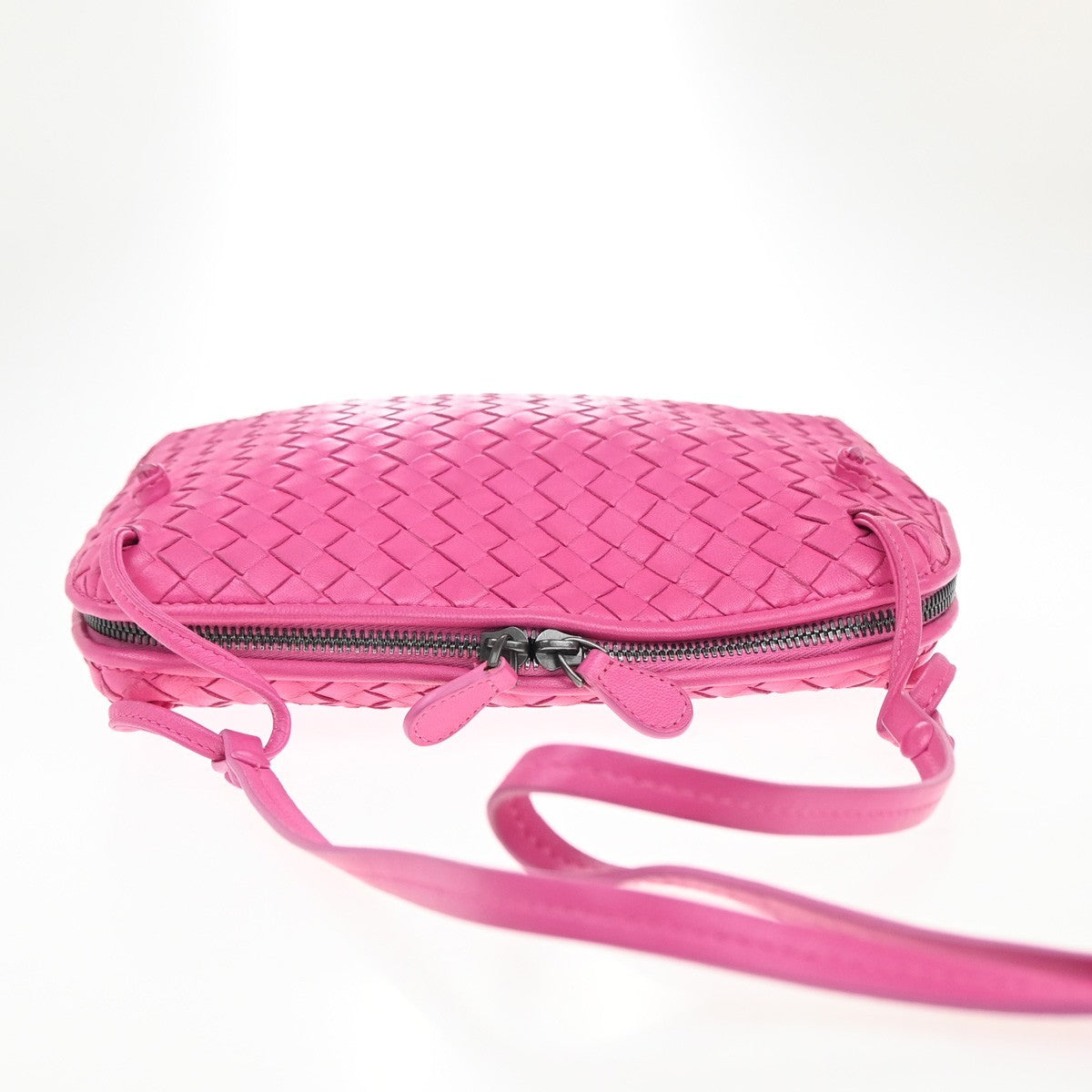 Bottega Veneta Nodini Crossbody Bag Intrecciato Nappa Pink Leather Shoulder Bag Bag (Pre-Owned)