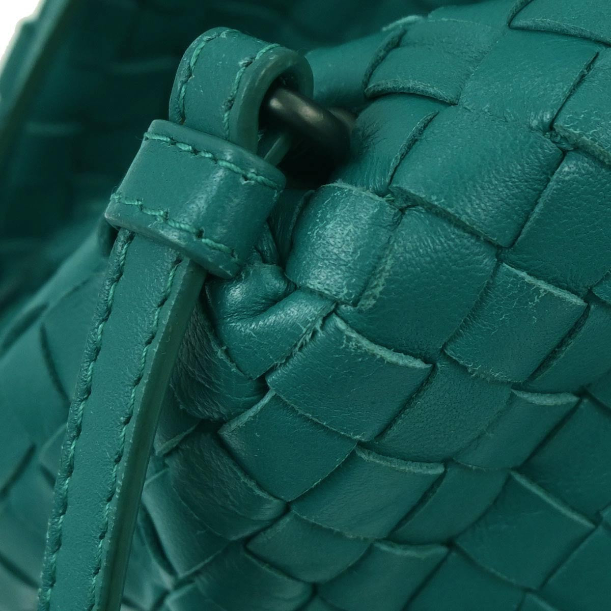 Bottega Veneta Zip Cube Messenger Intrecciato Nappa Green Leather Shoulder Bag Bag (Pre-Owned)