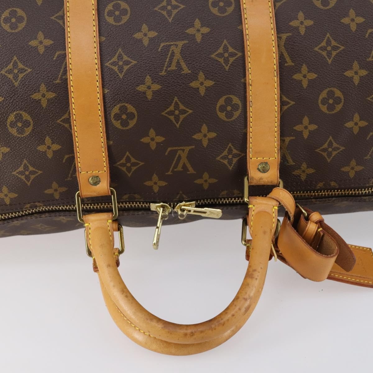 Louis Vuitton Keepall Bandouliere Bag Monogram Canvas Brown Canvas Travel Bag Bag (Pre-Owned)