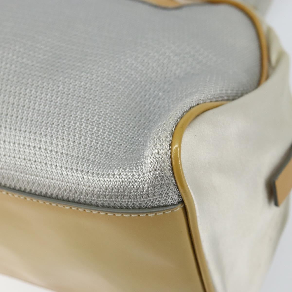 Prada Vintage Zip Handbag Tessuto Silver Nylon Handbag (Pre-Owned)