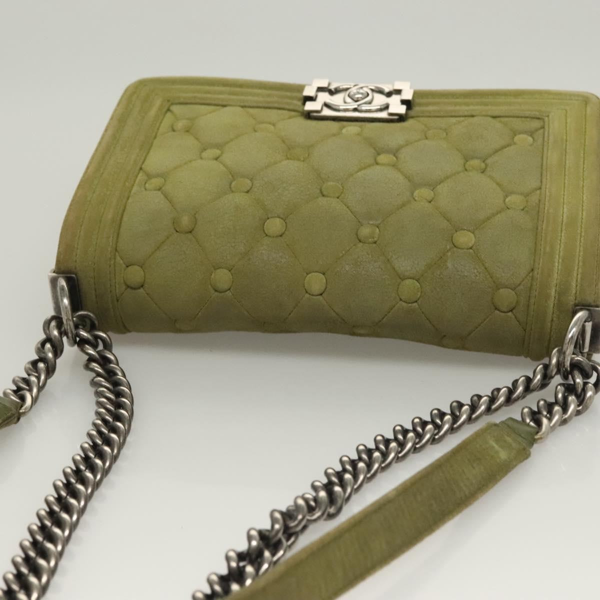 Chanel Celtic Boy Flap Bag Suede Green Suede Shoulder Bag Bag (Pre-Owned)