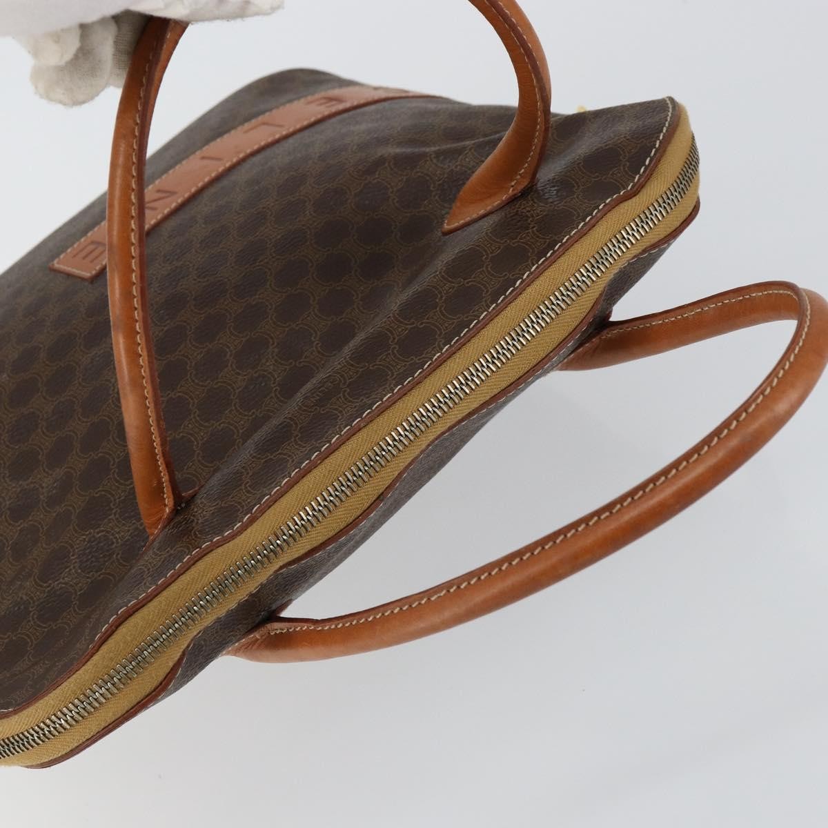 Celine Vintage Macadam Handbag Macadam Brown Canvas Bag (Pre-Owned)