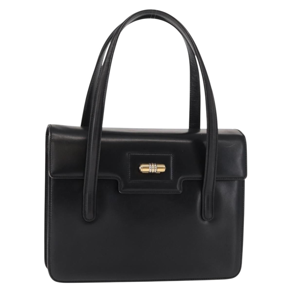 Gucci Vintage Handbag Leather Black Leather Handbag (Pre-Owned)