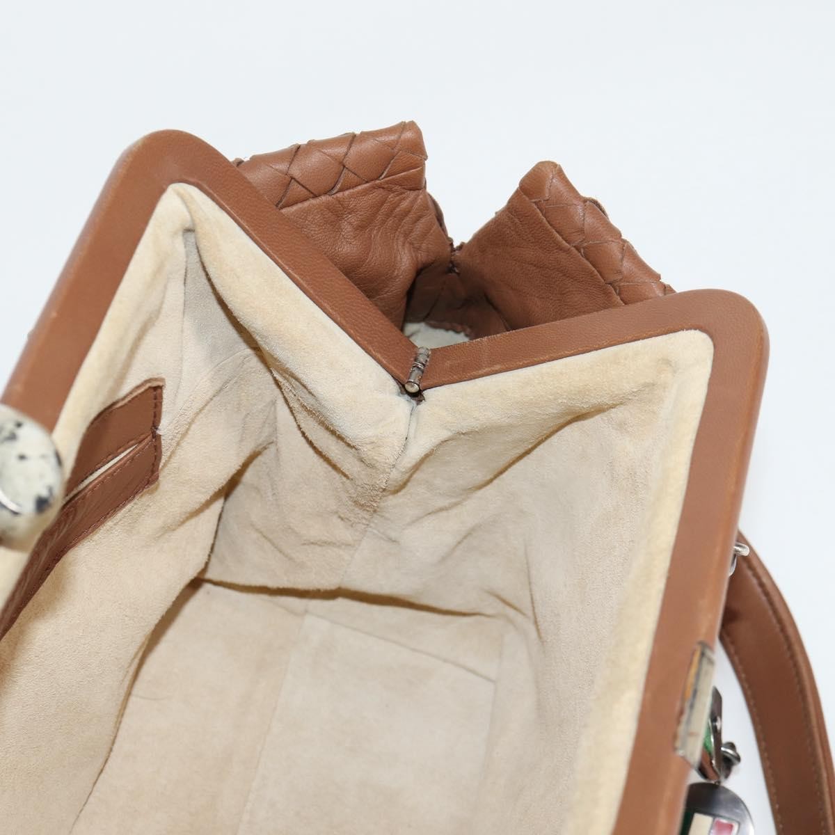 Bottega Veneta Intrecciato Leather Brown Leather Handbag (Pre-Owned)
