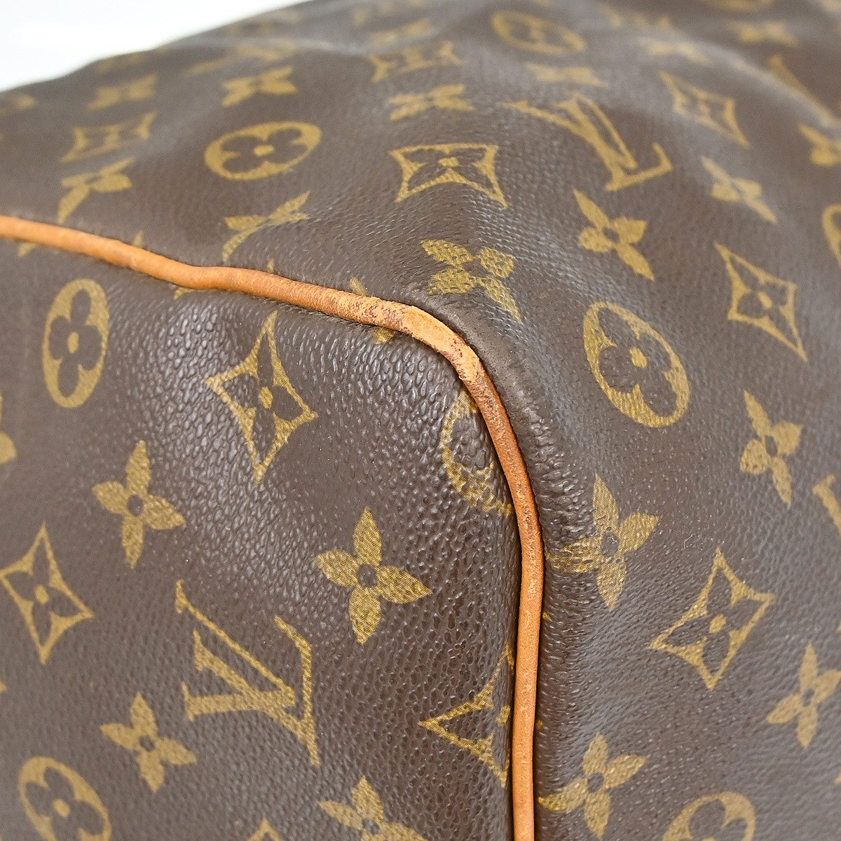 Louis Vuitton Keepall Bag Monogram Canvas Brown Canvas Handbag (Pre-Owned)