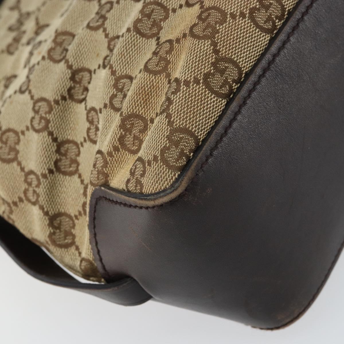 Gucci Belted Bucket Tote Gg Canvas With Leather Beige Canvas Tote Bag Bag (Pre-Owned)
