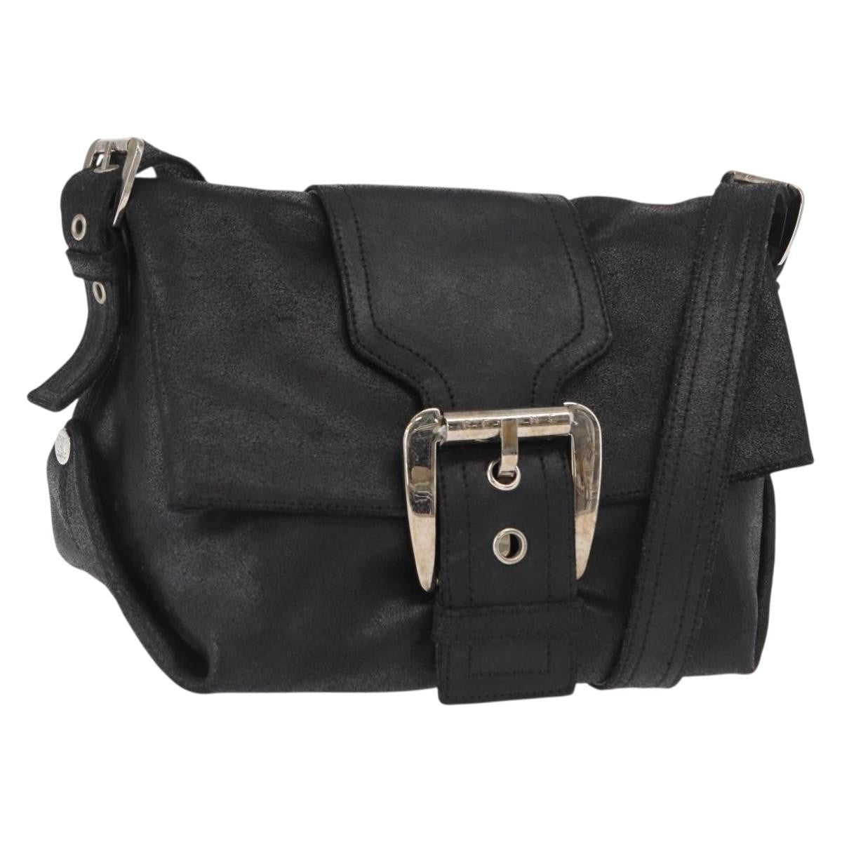 Celine Vintage Shoulder Bag Leather Black Leather Shoulder Bag Bag (Pre-Owned)