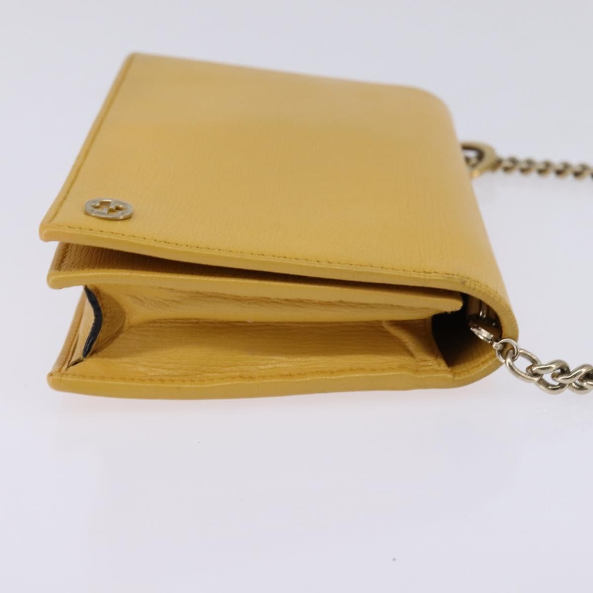Gucci Betty Chain Wallet Leather Yellow Leather Clutche & Pouche Bag (Pre-Owned)
