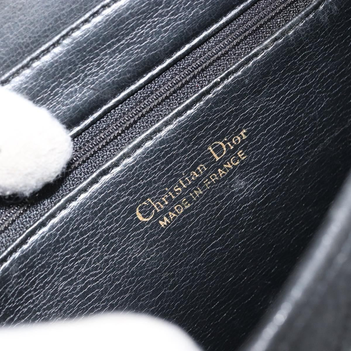 Christian Dior Vintage Shoulder Bag Leather Black Leather Shoulder Bag Bag (Pre-Owned)