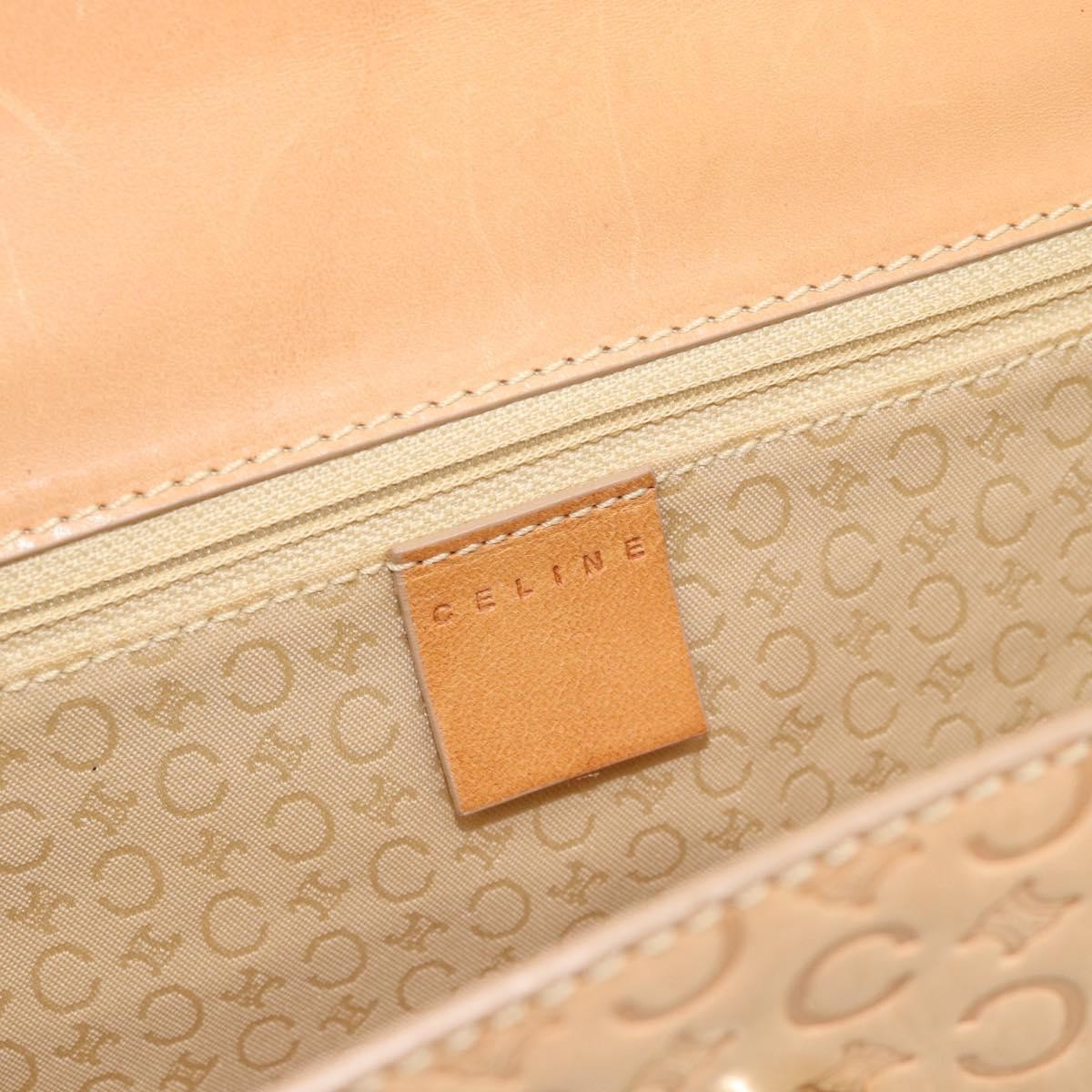 Celine C Macadam Handbag Canvas Beige Canvas Handbag (Pre-Owned)