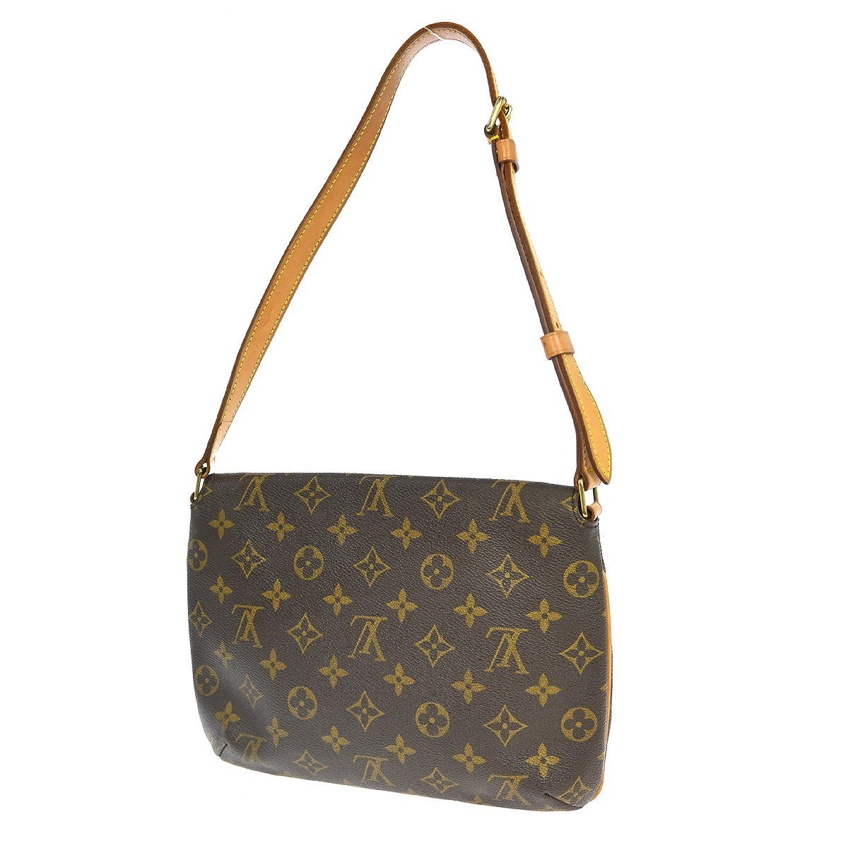 Louis Vuitton Musette Tango Handbag Monogram Canvas Brown Canvas Shoulder Bag Bag (Pre-Owned)