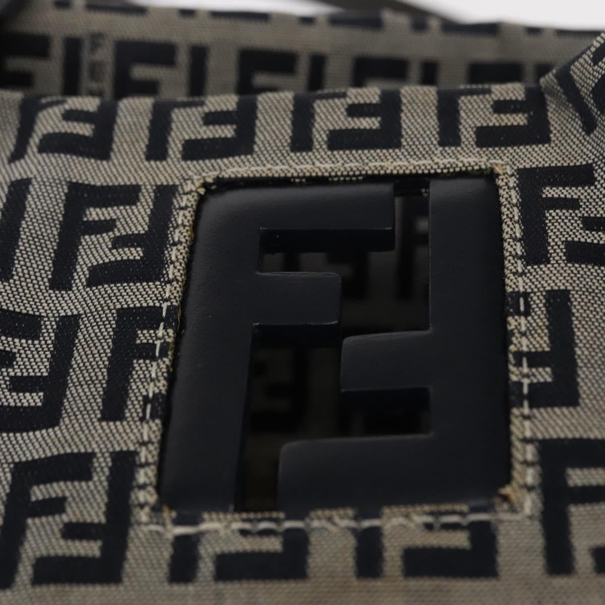 Fendi Shopping Tote Zucchino Canvas Navy Canvas Tote Bag Bag (Pre-Owned)