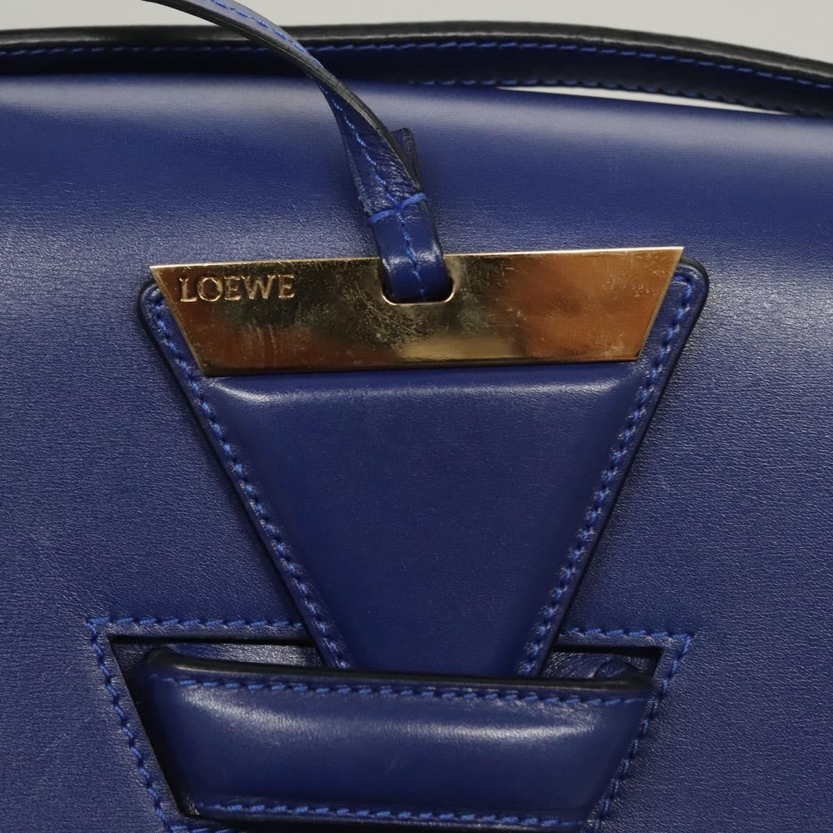 Loewe Barcelona Shoulder Bag Leather Blue Leather Shoulder Bag Bag (Pre-Owned)