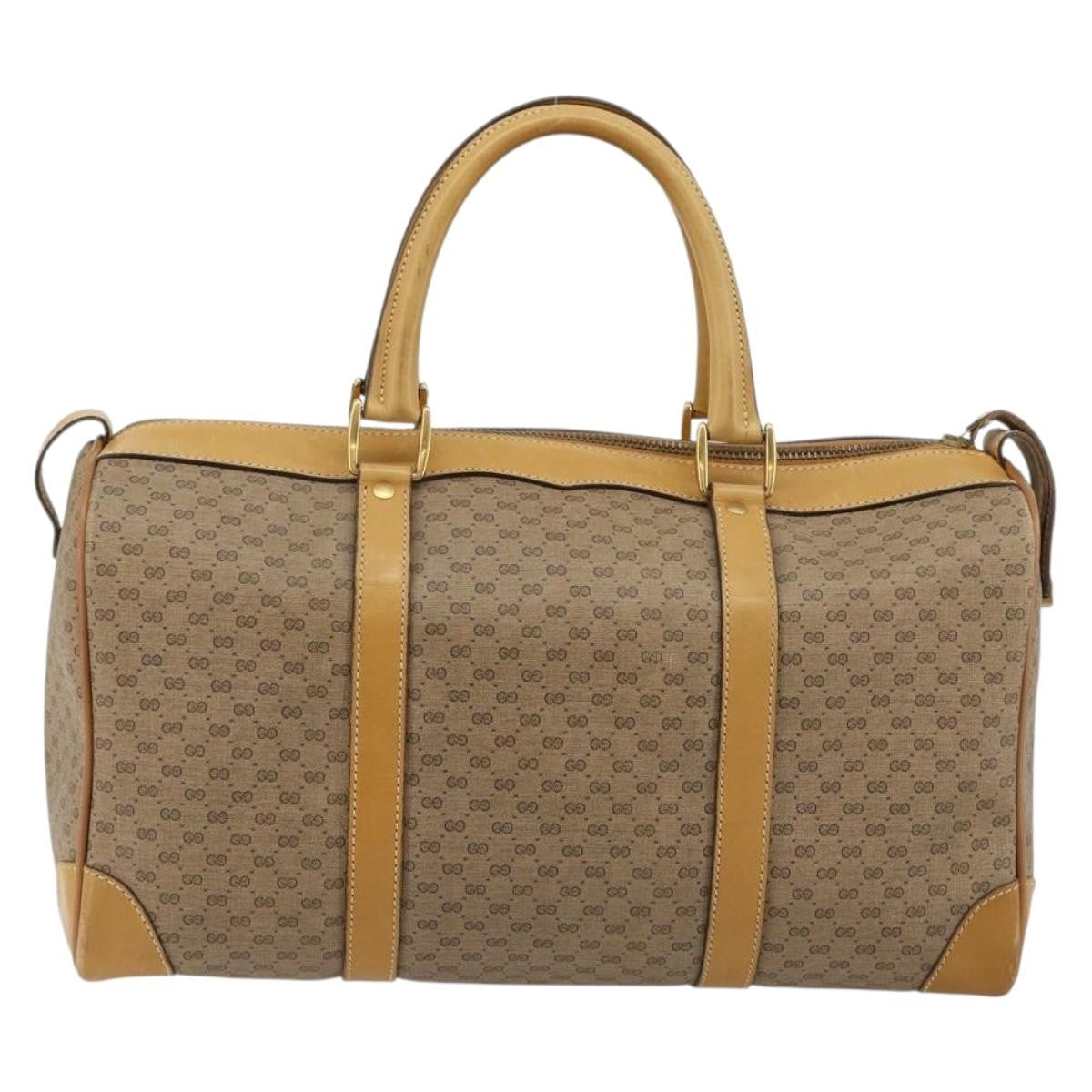 Gucci Vintage Travel Bag Gg Canvas Beige Pvc Travel Bag Bag (Pre-Owned)